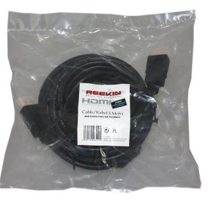 Alternative view of Reekin HDMI with Ethernet cable/ferrite 5.0 m