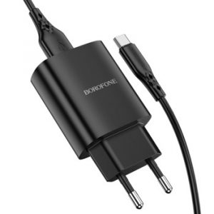 Borofone universal charger BN1 Innovative USB 2,1A & USB to Type C μαύρο