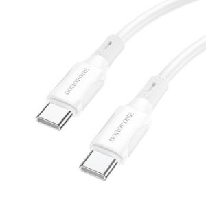 Borofone Cable BX80 Succeed - Type C to Type C - 60W 3A 1m Λευκό