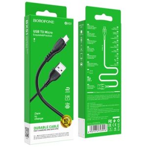Borofone Cable BX51 Triumph - USB to Micro USB - 2,4A 1m Μαύρο