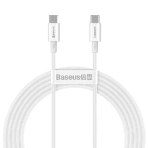 Cable USB-C to USB - C Baseus, 100w, 2m Λευκό