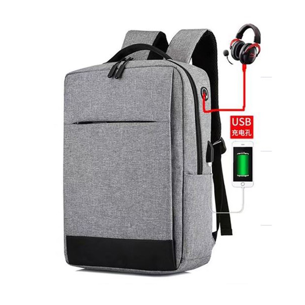 Laptop backpack 15.6", Γκρί με External USB charging port