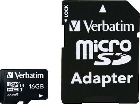 MicroSD Card 16GB Verbatim SDHC Premium Class10 + Adapter