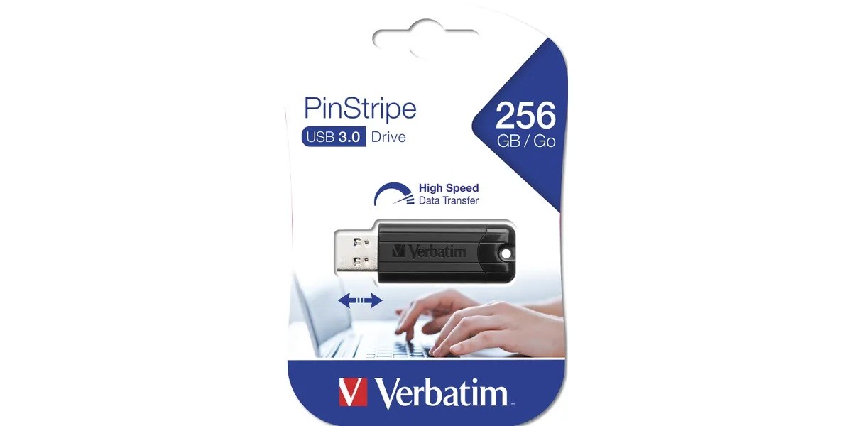 Alternative view of USB-Stick 256GB Verbatim 3.2 Pin Stripe Black retail