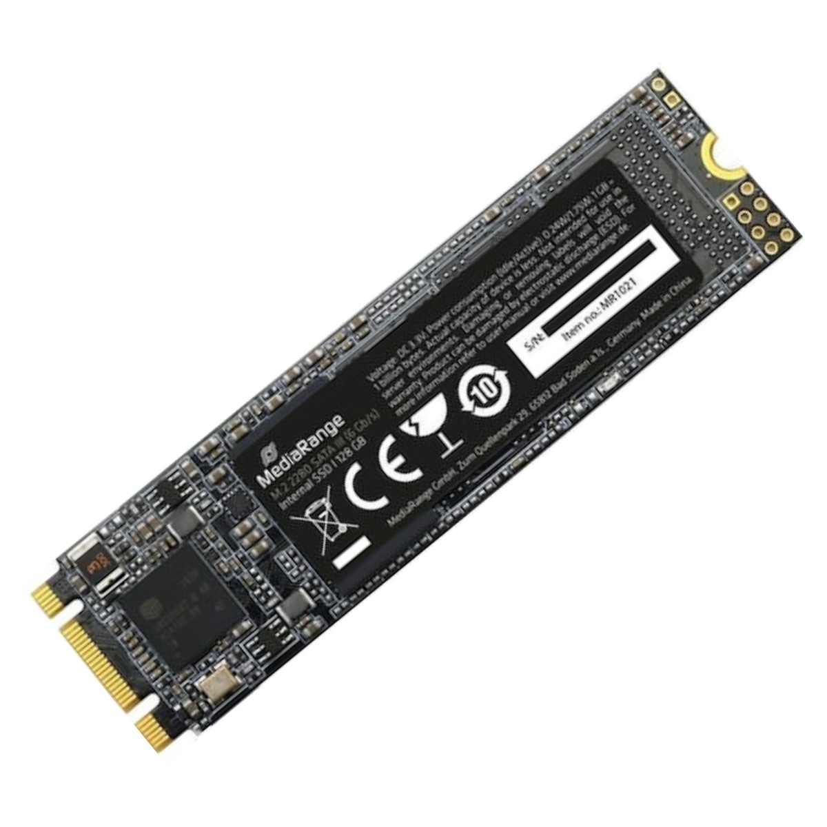 SSD MediaRange Intern.M.2 128GB 2280 SATA 6 Gb/s-3D TLC Nand