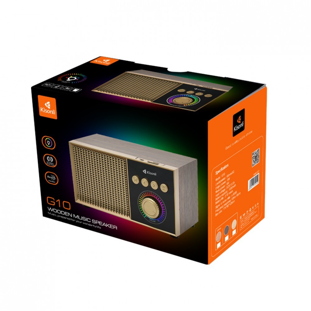 Alternative view of Ρετρό Ηχείο Kisonli G10, Bluetooth, USB, SD, RGB, AUX, FM
