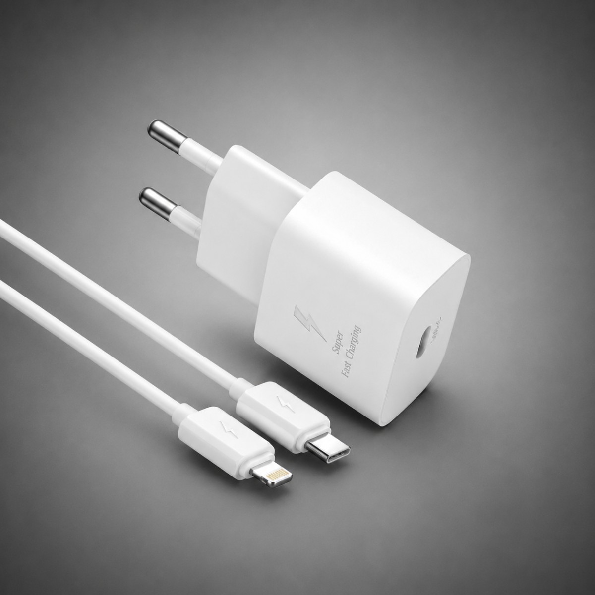 Fast Charger XO L167 25W USB-C PD με Καλώδιο Type-C σε Lightning για iPhone & iPad – Λευκό