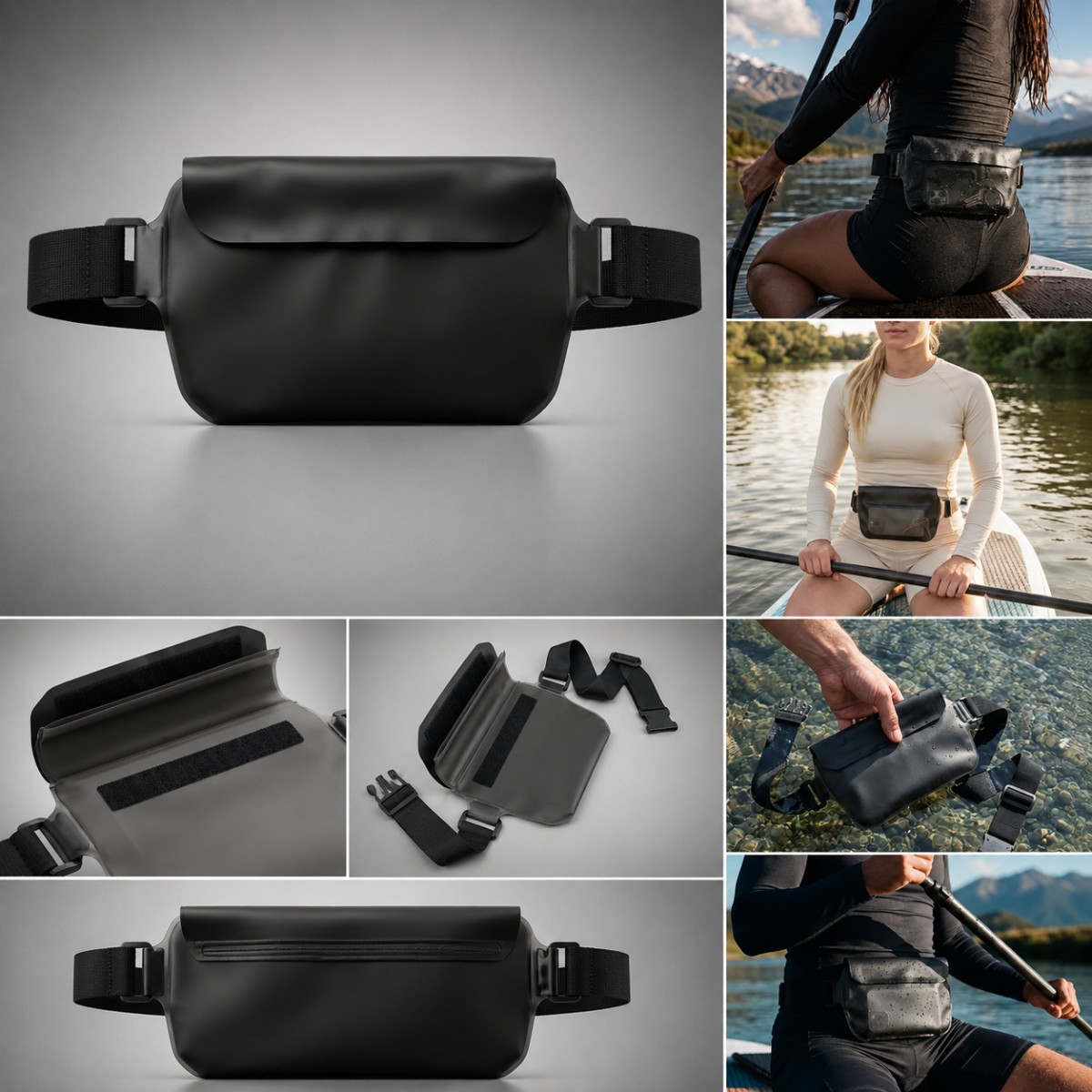 Alternative view of Αδιάβροχo Τσαντάκι Μέσης για Κινητό έως 7" – Waterproof Waist Case Μαύρο